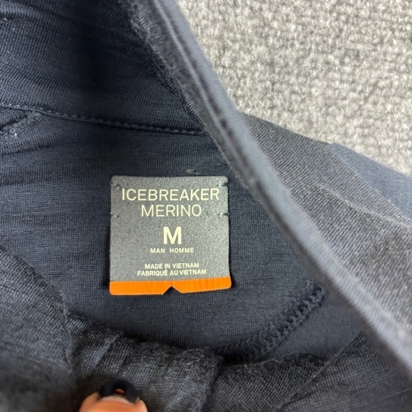 ICEBREAKER Mens Grey/Red Long Sleeve Merino Wool Zip Up size: Medium - Picture 3 of 7